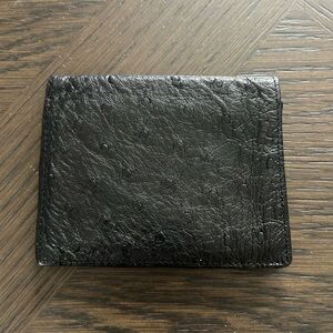 Dunhill Black Ostrich Bi Fild Leather Card Holder Wallet UNISEX